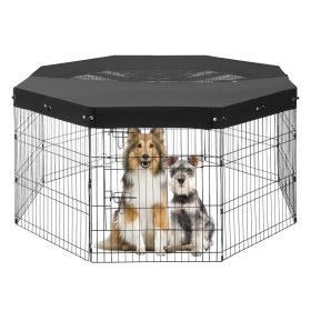 VEVOR Dog Playpen, 8 Pcs 30"H x 24"W Panels Foldable Metal Pet Exercise Pen, Dog Fence Indoor and Outdoor Pen with Door, 600D Oxford Fabric Top C