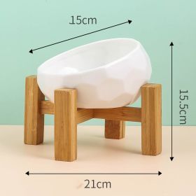 Pet Supplies Bowl Ceramic Cat Bowl Dog Bowl Oblique Mouth (Option: whiteset)