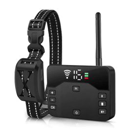 Wireless Electric Dog Fence Waterproof Pet Shock Boundary Containment System Electric Training Collar For Small Medium Large Dogs (Option: Black)